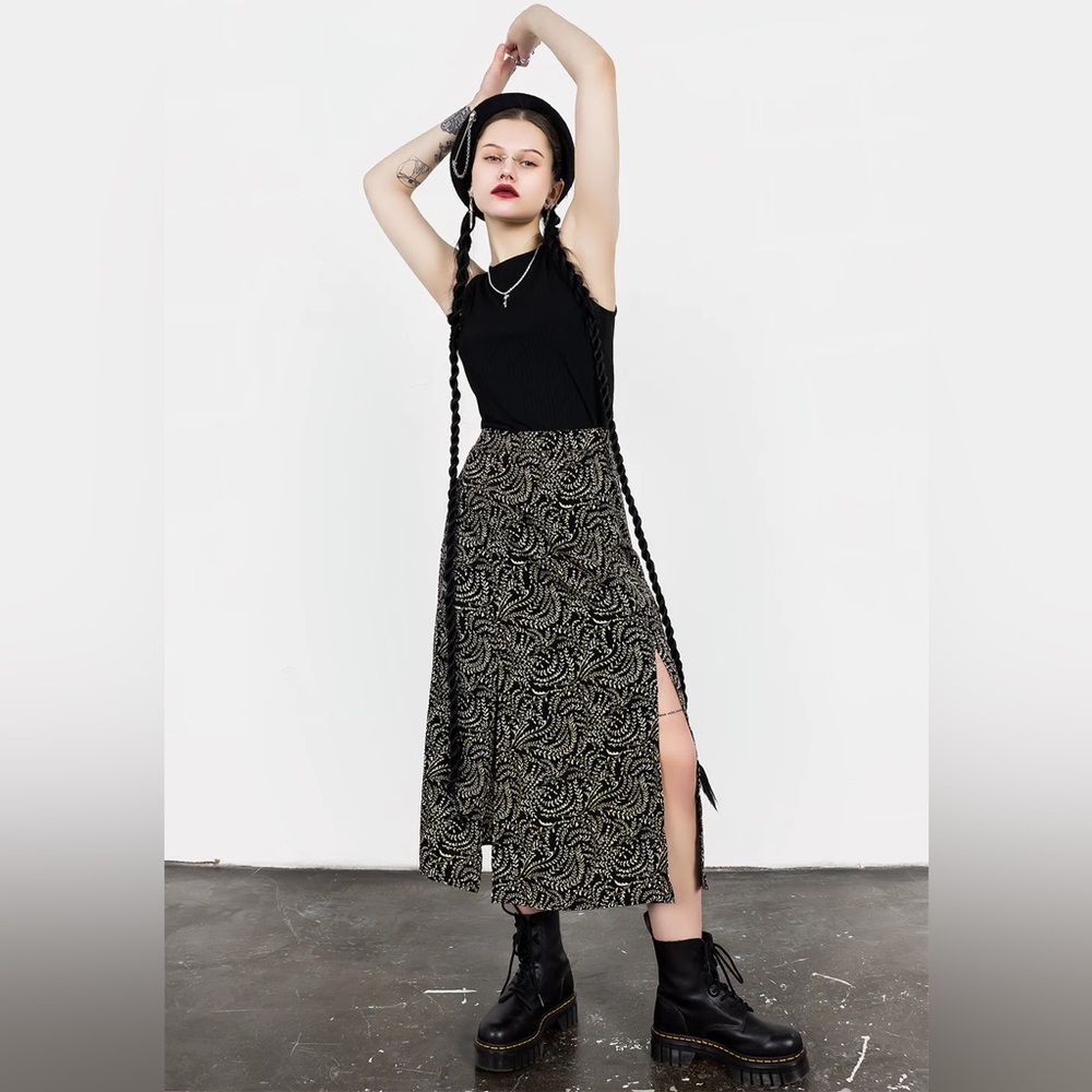 Disturbia Tendril Split Midi Skirt Size US 14/UK 18